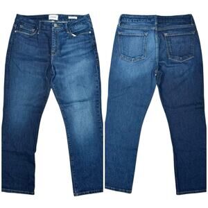 FRAME | Women | Le Crop Mini Boot Flare Two Tone Blue Denim Jeans | Sz 29